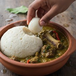 pounded yam with soup