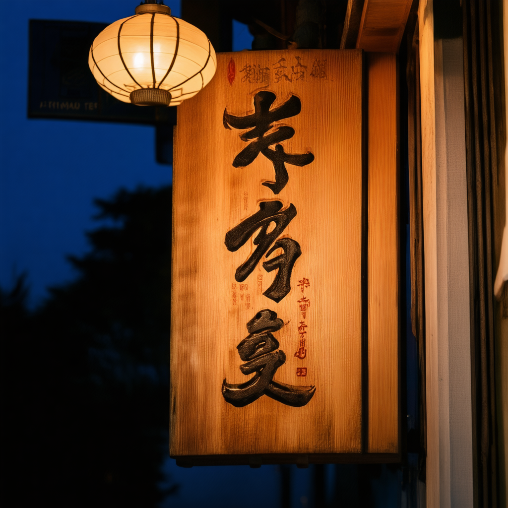 SD3.5 Medium izakaya with fictional kanji