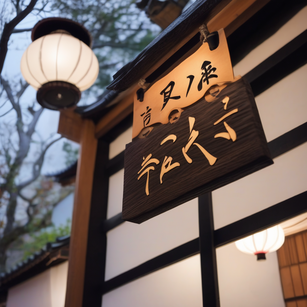 SDXL base izakaya with fictional kanji