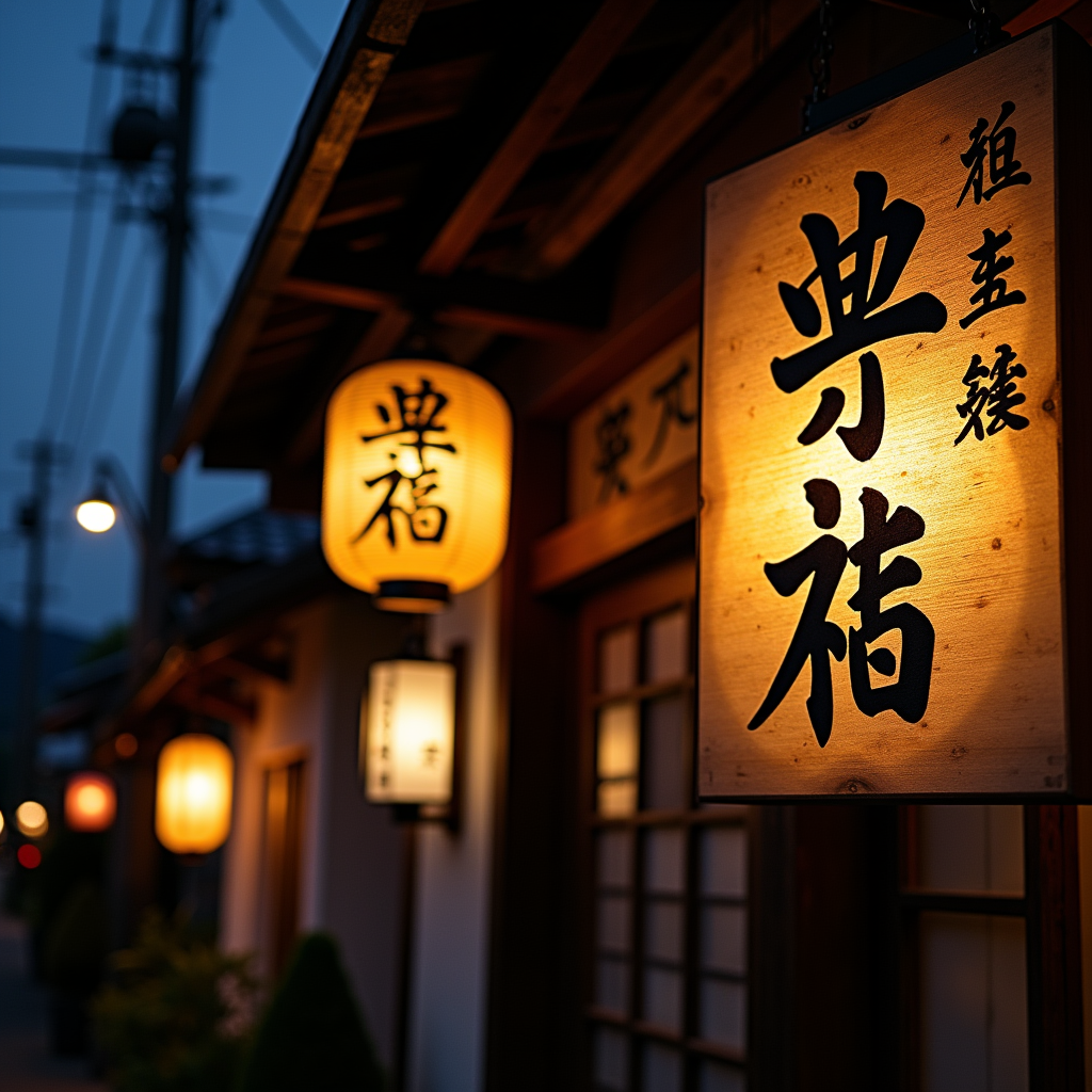 Flux dev izakaya with mood but fictional kanji