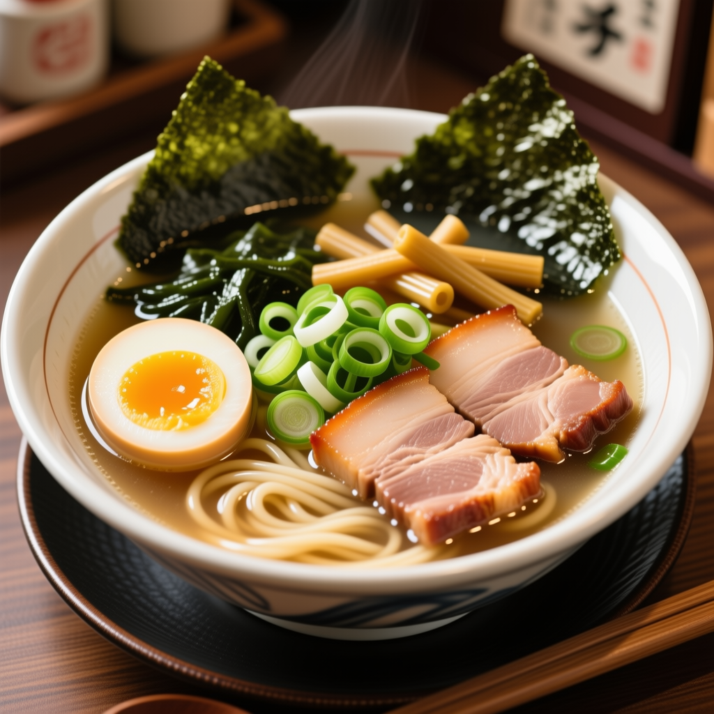 Qwen Lightning が描いた jp_01_ramen — 海苔=耳・ワカメとメンマ=目・ネギ=鼻でパレイドリア